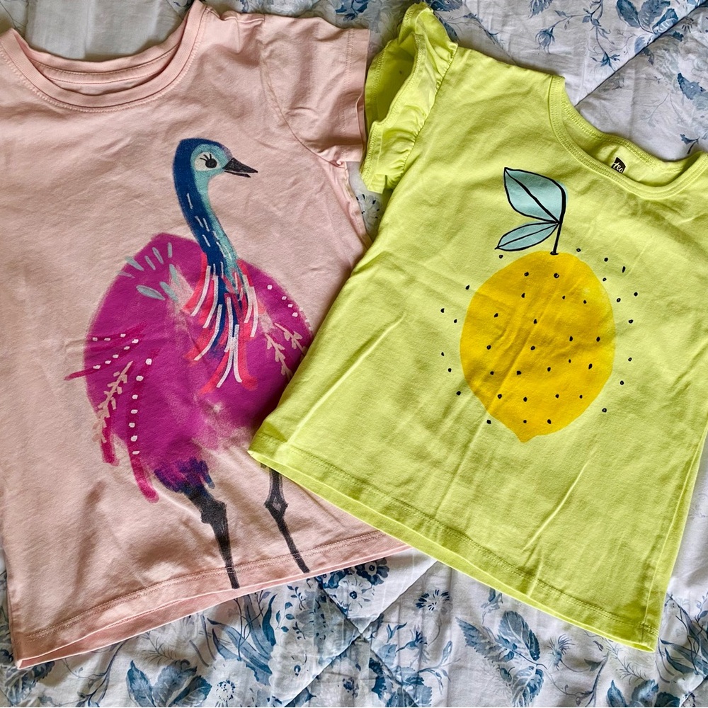 Kids' Pink and Yellow Graphic Tees